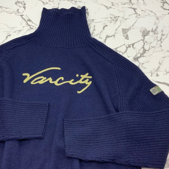 Men's Varcity Navy Signature Turtleneck Sweater - Picture 2 of 3